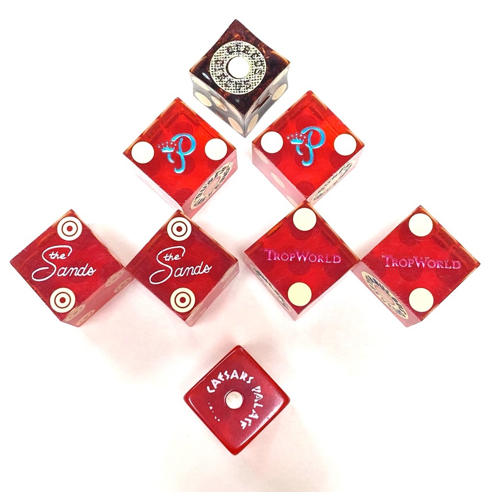 8 Vintage Las Vegas Casino Dice Sands Dunes TropWorld Circus Circus Caesars